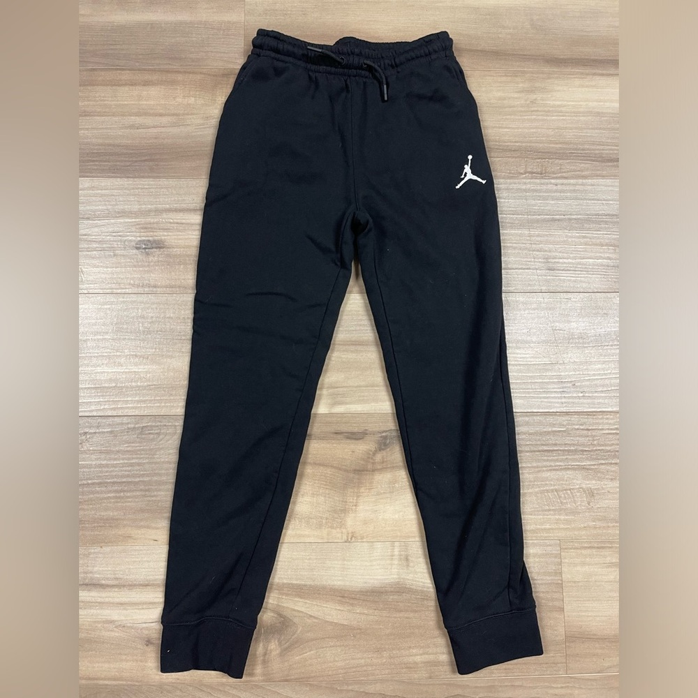 Jumpman Youth Large Boys Black Fleece Joggers with drawstring